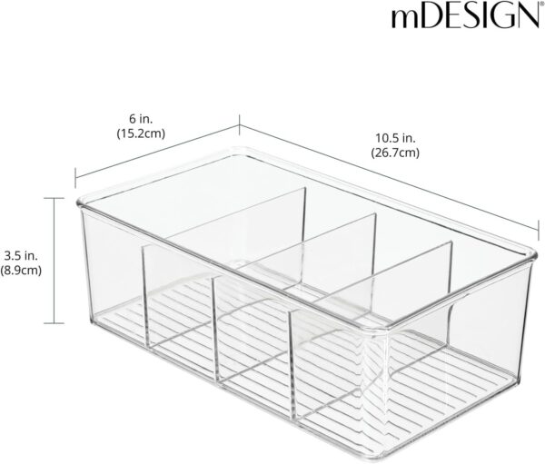 Plastic 4-Section Divided Organizer Bins