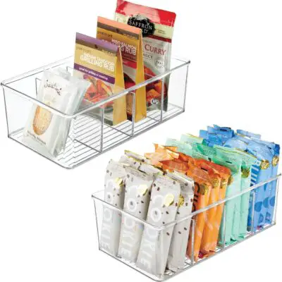 Plastic 4-Section Divided Organizer Bins