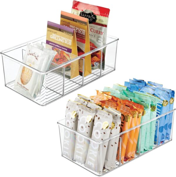 Plastic 4-Section Divided Organizer Bins