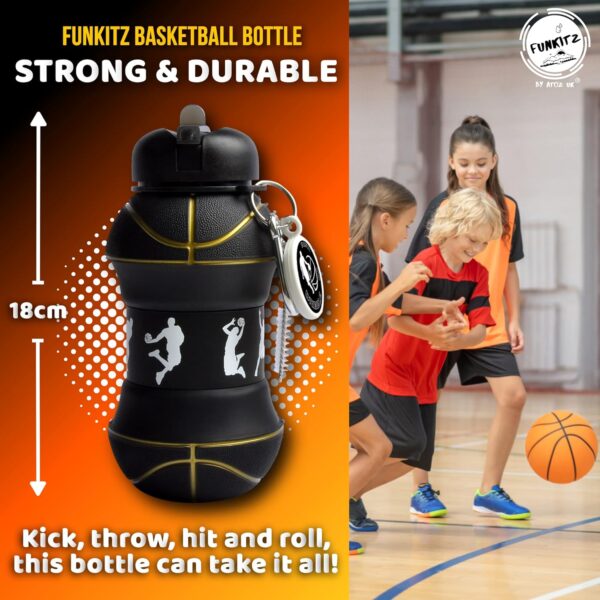 Collapsible Football Hiking Black Water Bottle