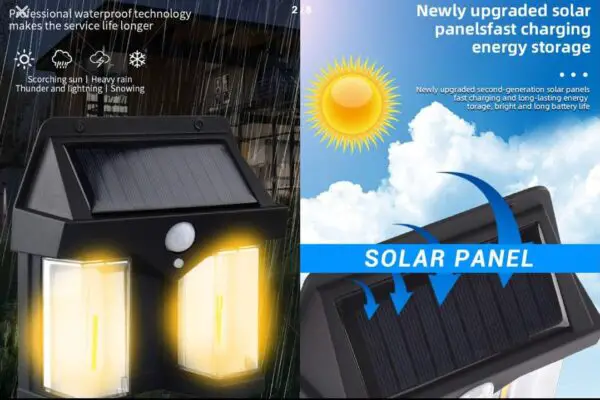 Solar Wall Light Outdoor Motion Sensor